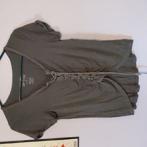 AE Soft & Sexy Grey Tee with Lace front